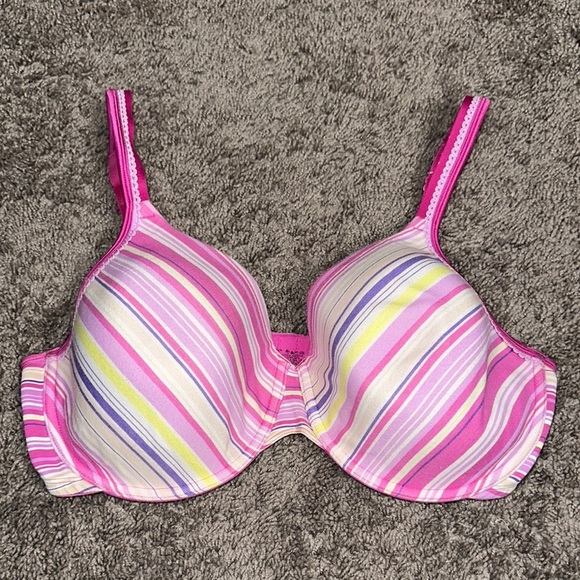 Playtex Pink and Yellow Candy Stripe Bra - Picture 1 of 2